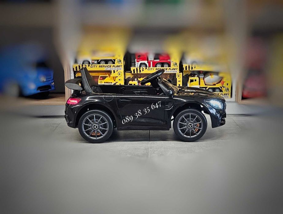 ТОП ЦЕНА!НОВО!Акумулаторна кола Mercedes GTR с МЕКИ ГУМИ,12V батерия,кожена седалка,дистанционно управление
