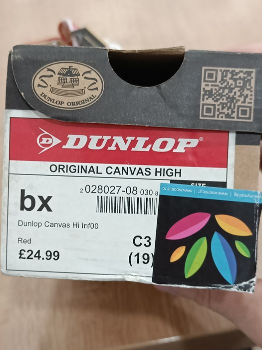 Pantofi copii Dunlop original canvas high Nr 19