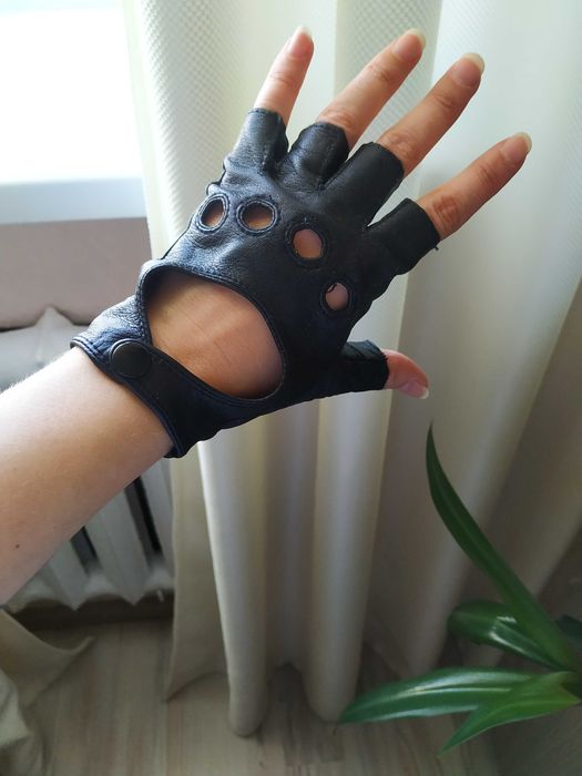 Митенки женские кожаные