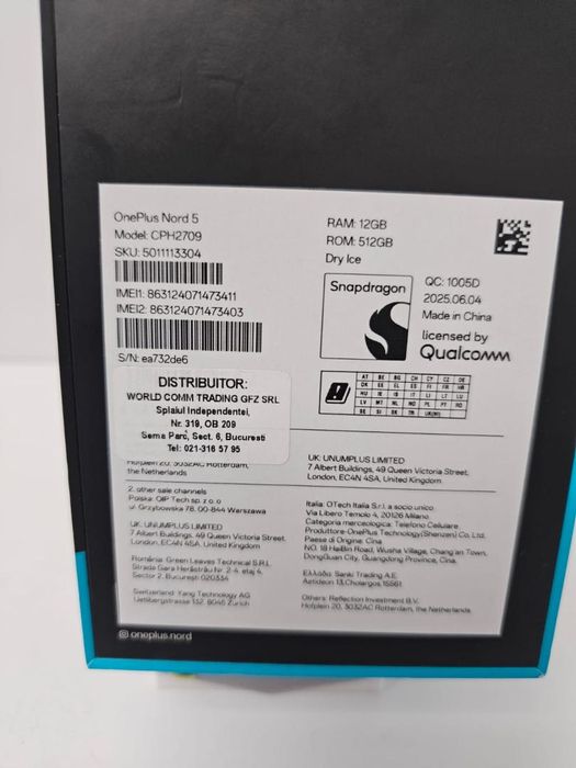 Telefon OnePlus Nord 5 Black Edition, Dual SIM, 12GB RAM, 512GB, -B-