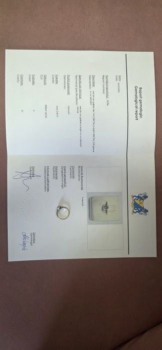 DIAMANT / Inel cu briliant " logodna " tăietură veche , anii 1900 ,