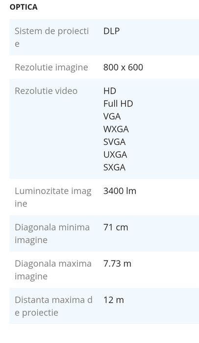 Videoproiector Optoma S331
