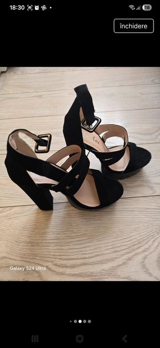 Sandale cu toc masiv 19 cm