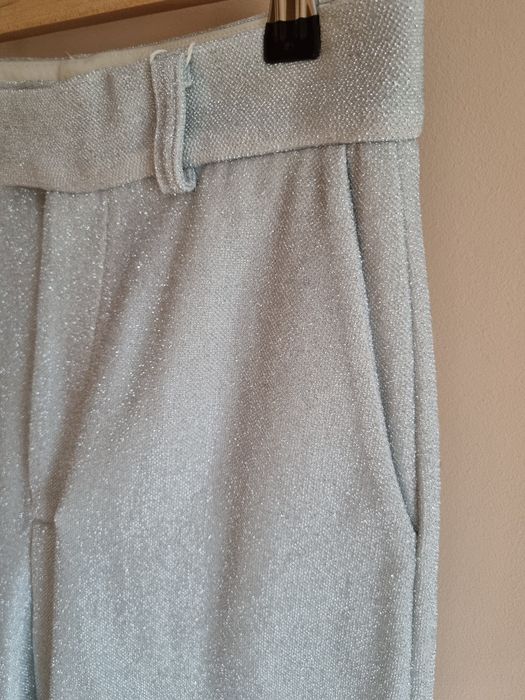 Бермуди XS/S/36размер сребристи официални къси панталонки висока талия