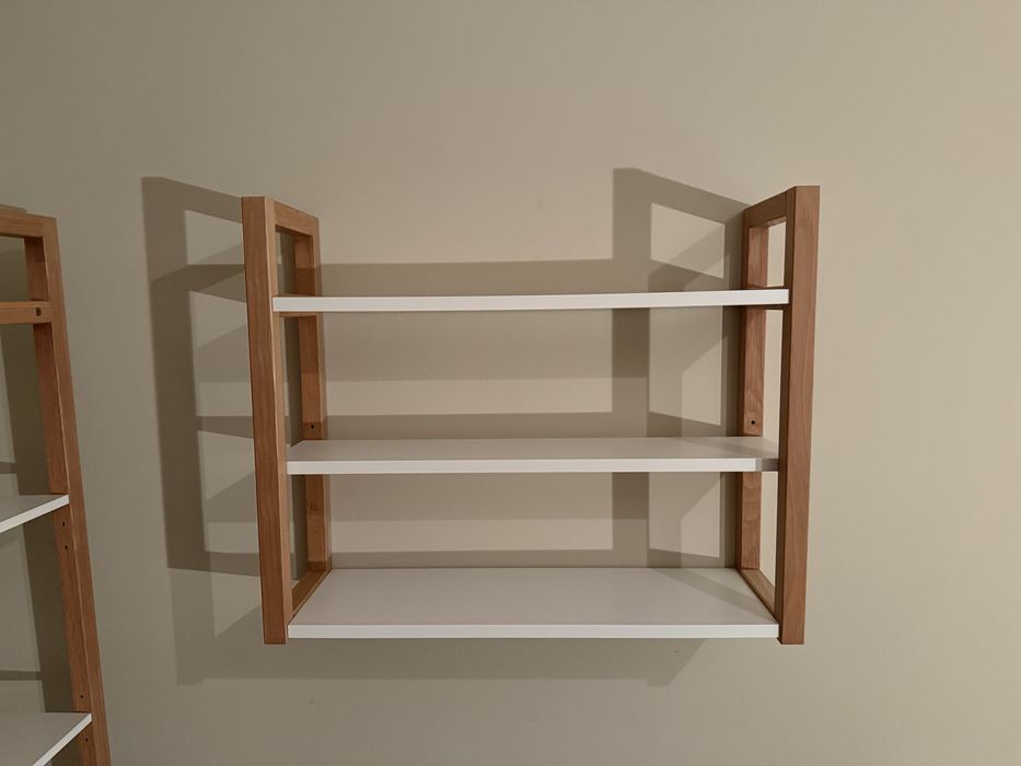 Set 3 etajere modulare lemn/PAL - design scandinav, stare impecabilă