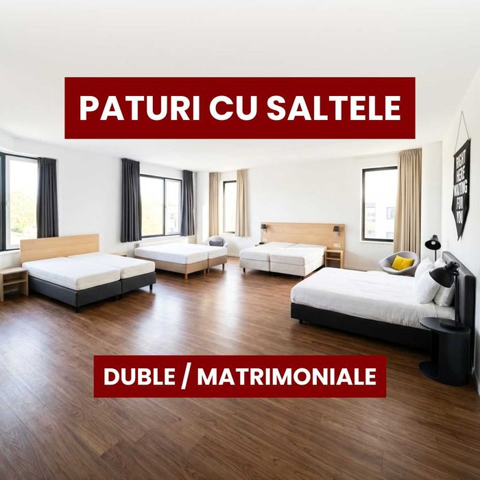 Pat Dublu Matrimonial cu Saltea - Box Spring Import Olanda - 160/180/200 cm