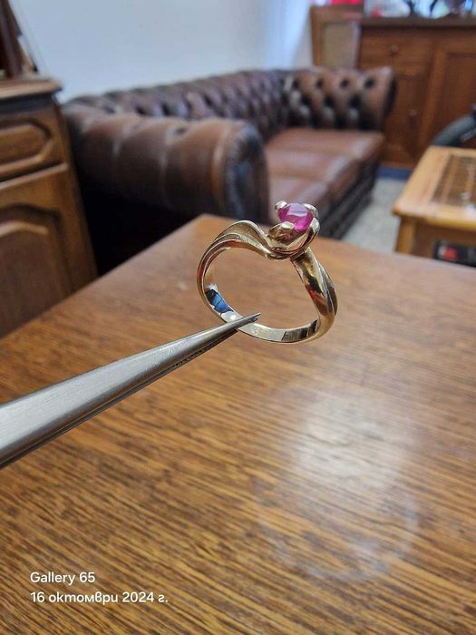 Златен Пръстен с Рубин  -Заложна къща Галерия 65