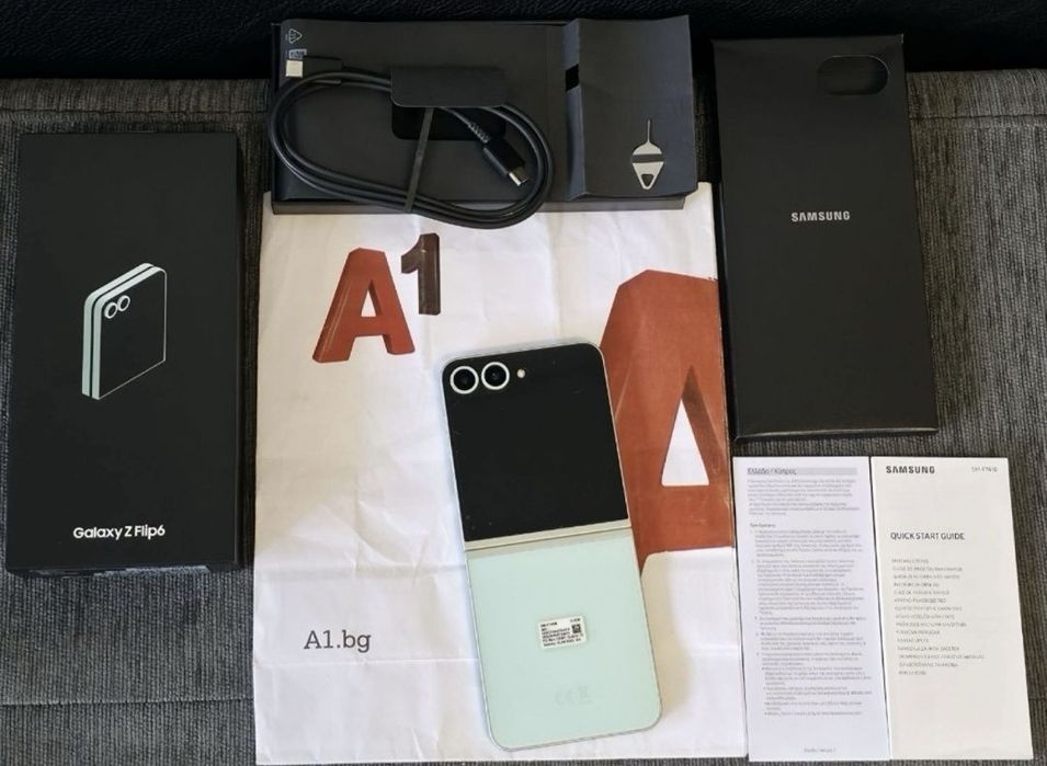 КАТО НОВ 512GB Samsung Z Flip 6 Гаранция A1 2026 г. Mint | Зелен