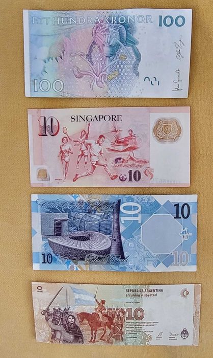 Bancnote straine: Suedia Qatar Singapore