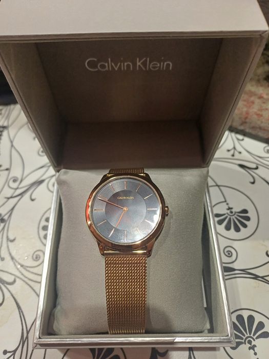 Позлатен оригинален часовник Calvin klein