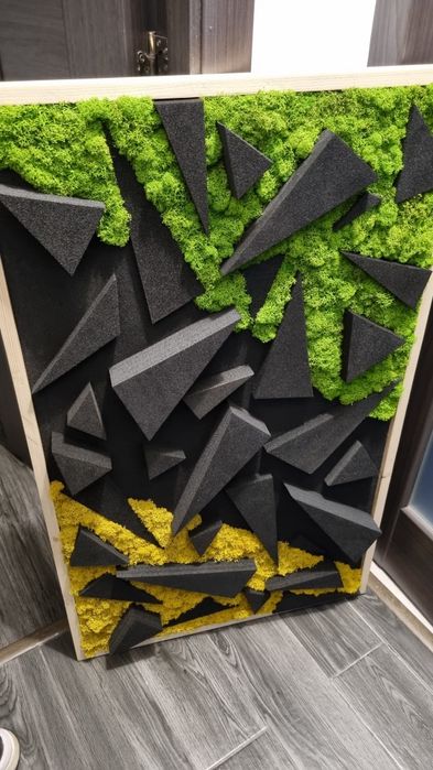 Panou acustic cu licheni stabilizati