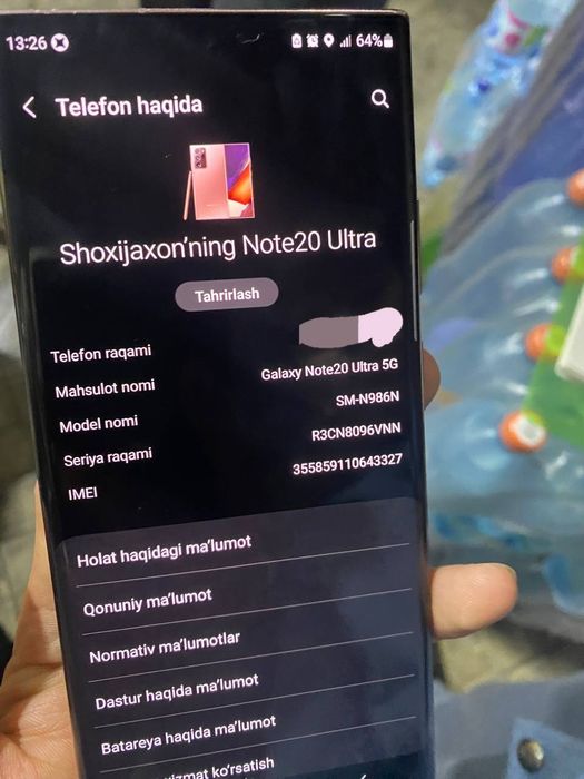 Not 20 ultra  telefon