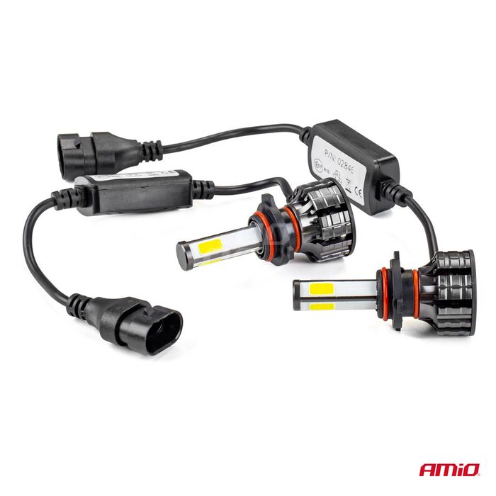 крушки за фарове led серия cob hb3 6500k amio-02846