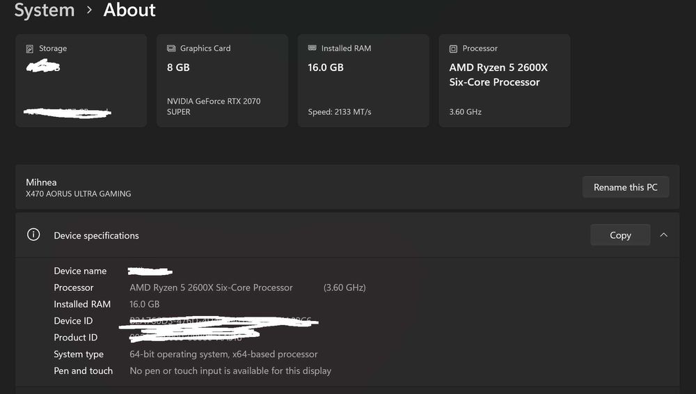 Sistem PC Gaming | ASUS RTX 2070 SUPER 8GB | Ryzen 5 2600X | 16GB RAM