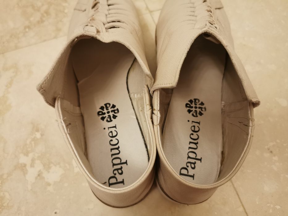 Pantofi piele naturala împletită Papucei masura 39
