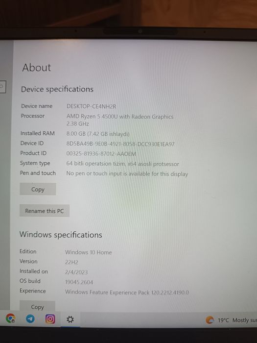 Noutbuk ZenBook VideoCard