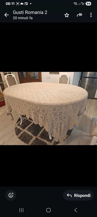 Superba fata de masa veche, lucrata manual