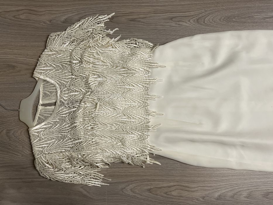 Rochie eleganta alb/crem