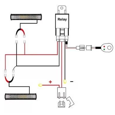 Комплект Кабели за LED BAR(3m) с 12-24V Реле и Бутон за ВКЛ/ИЗКЛ