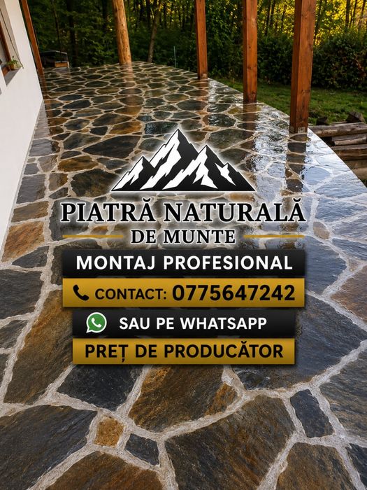 Piatra naturala de munte si montaj
