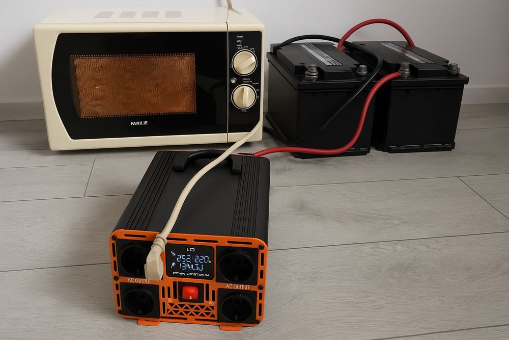 Invertor 24V/220V 4000W model nou sinus pur camion 4 prize europene