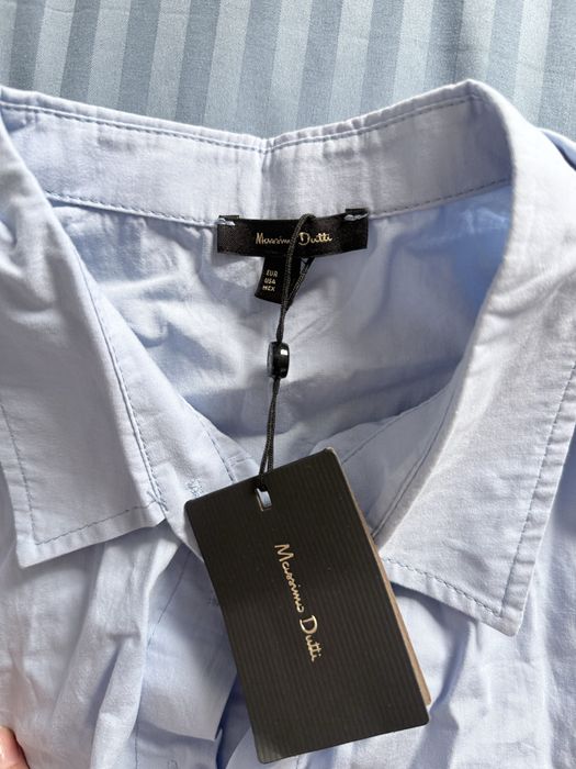 Рубашка голубая, massimo dutti