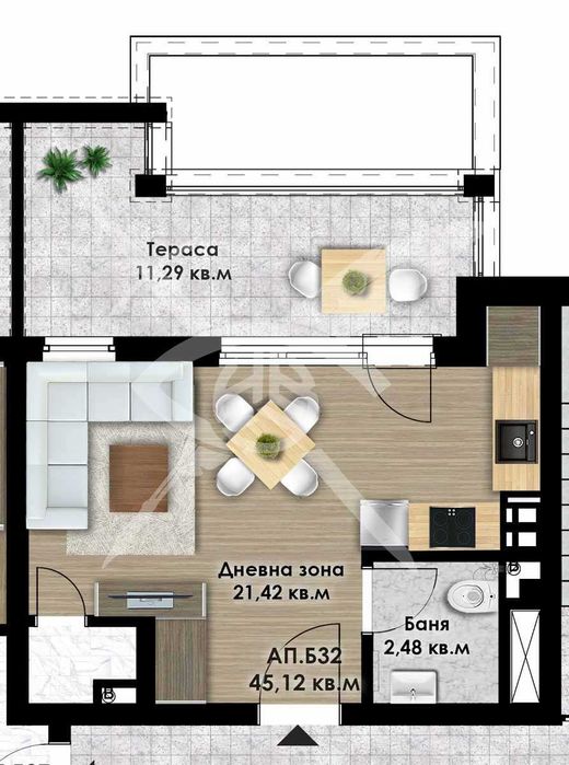 Едностаен апартамент в Остромила 514-18052