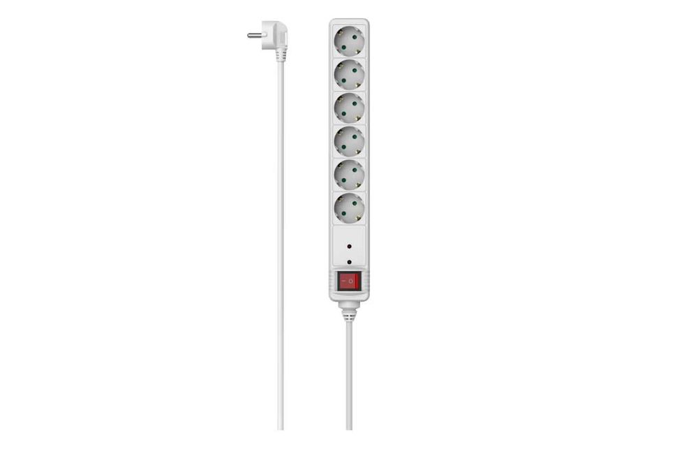 Prelungitor schuko Hama 6 prize 3680W 1.5m protectie supratensiune
