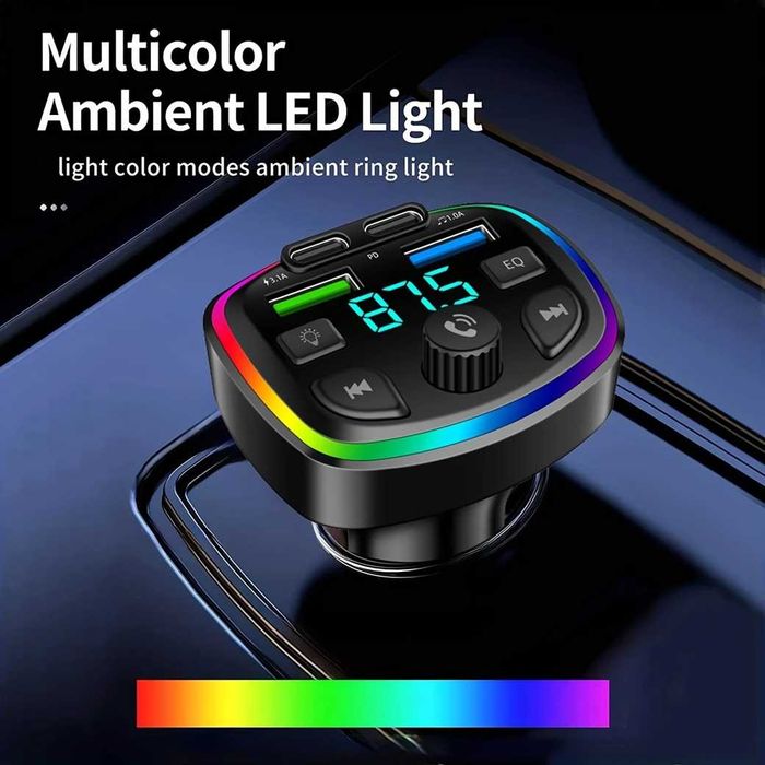 Блутут FM трансмитер Ouyaaqii, Волтметър 2хUSB заряднo GSM Bluetooth