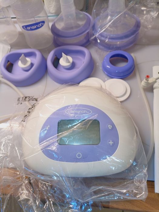 Pompa dubla de san Lansinoh completa /set pompa de san electrica  reîncărcabilă