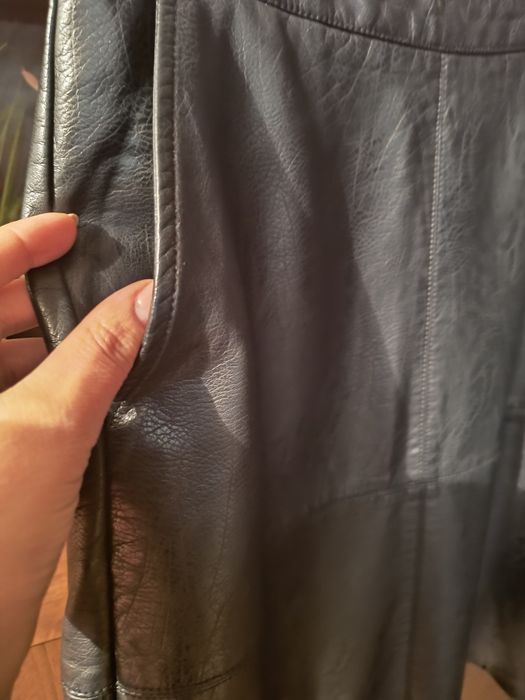 Fustă aspect piele, culoare negru