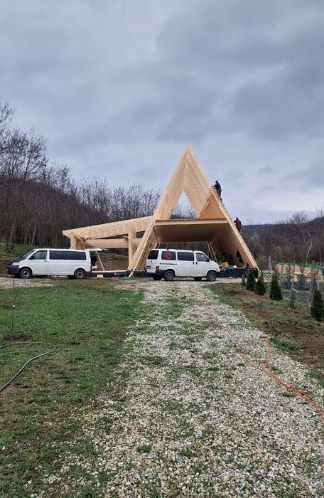 Cabana stil-afrem din lemn izolata fonic termic