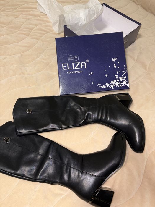 Дамски дълги ботуши от устествена кожа