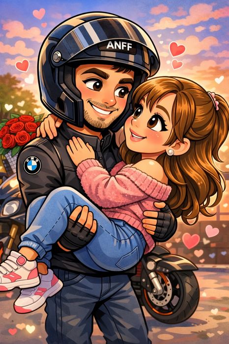 Дигитална Карикатура 10€ с рамка, 1,2,3 лица цената е една