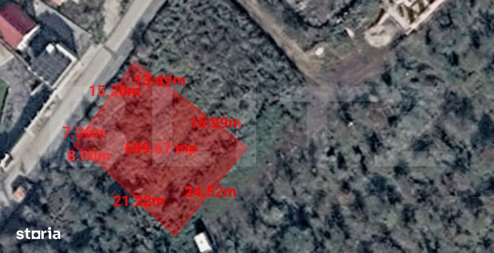 Teren intravilan autorizabil, 690 mp, front 15.2 m, Baciu, zona Sun Ga