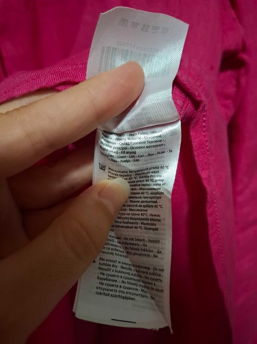 Cămașă din in 100% Medicine roz fucsia mărimea L nouă, cu etichetă