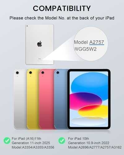Нов Калъф с клавиатура за iPad 10th Gen A16 2025, тъчпад, RGB, UK layout Кейс таблет Айпад