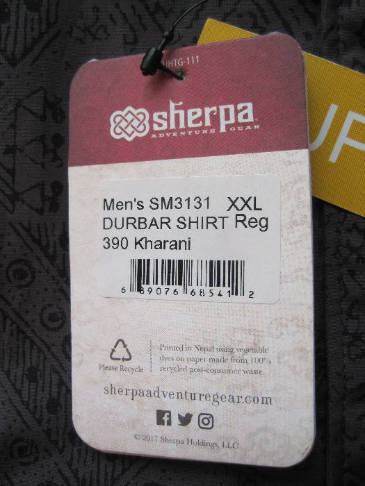 Cămașă Sherpa Adventure Gear Durbar Shirt, Kharani, mărimea XXL, nouă