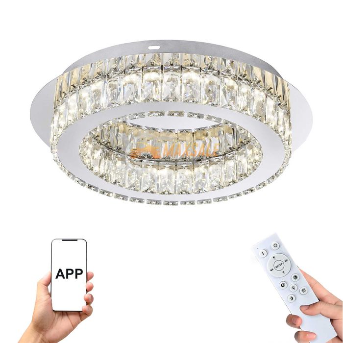 Абажур полилией 22W LED лампа плафониера таван дистанционно управление