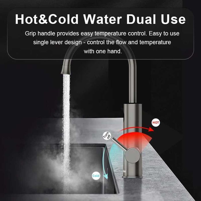 Проточен смесител с нагревател за кухня и баня Briwellna KM12