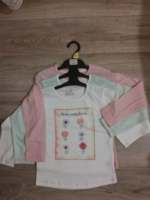 Английски комплект 5-6 г, серия SPRING FLOWERS - 3 блузи и 1 клин