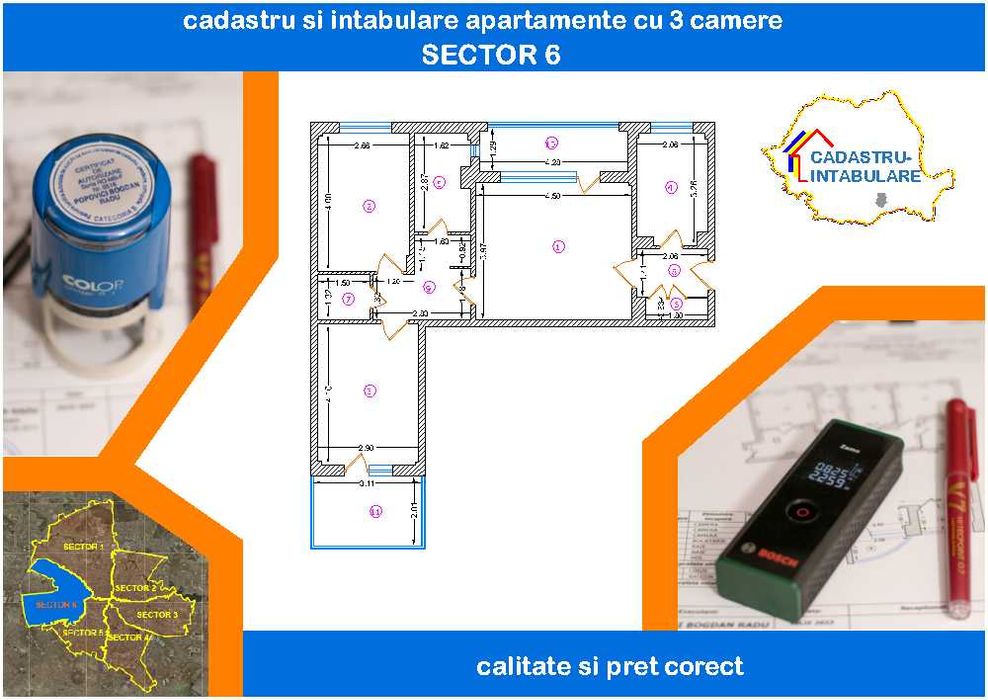 Cadastru/intabulare apartamente/garsoniere Bucuresti - SECTORUL 6