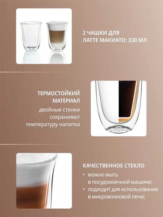 Чашки для латте Lattecups DLSC312, 2шт.