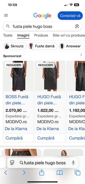 Fusta din piele noua Hugo Boss