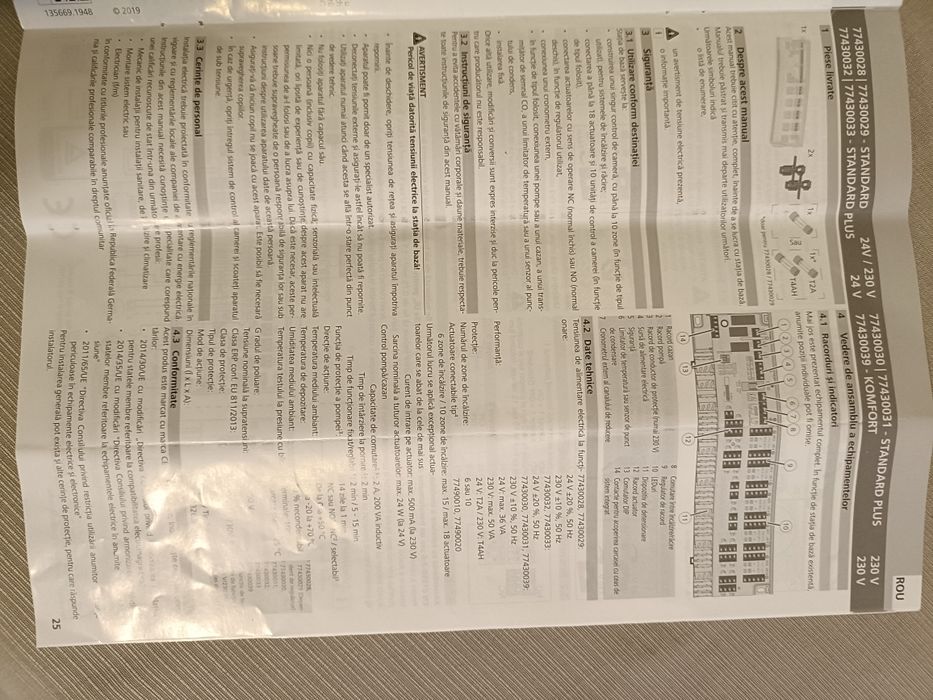 Unitate comanda servomotoare Tece standard plus cu releu comanda pompa