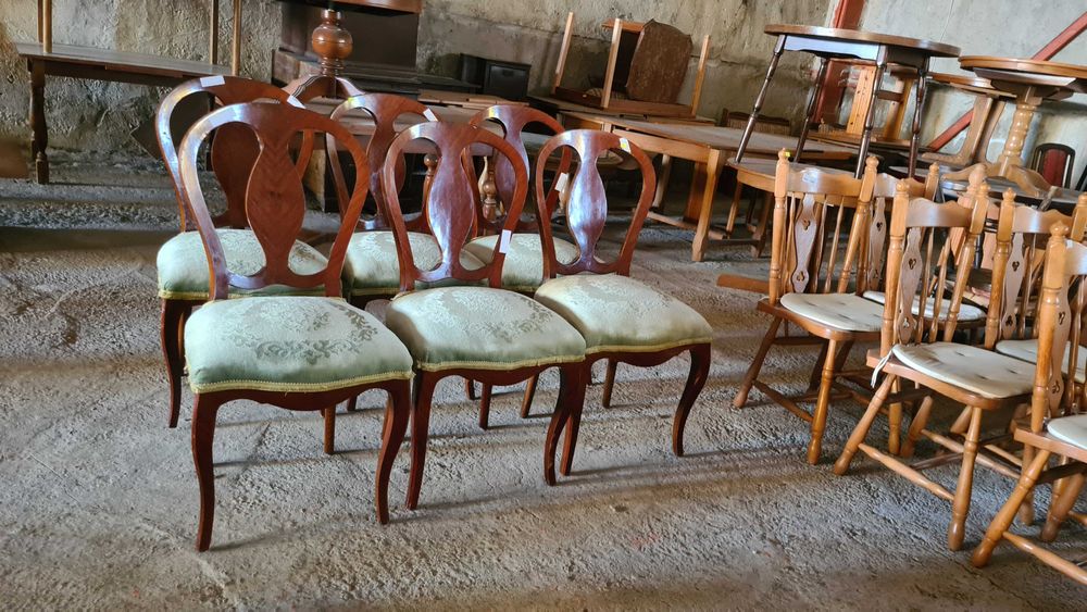 Ретро столове с плюшена дамаска внос от Европа