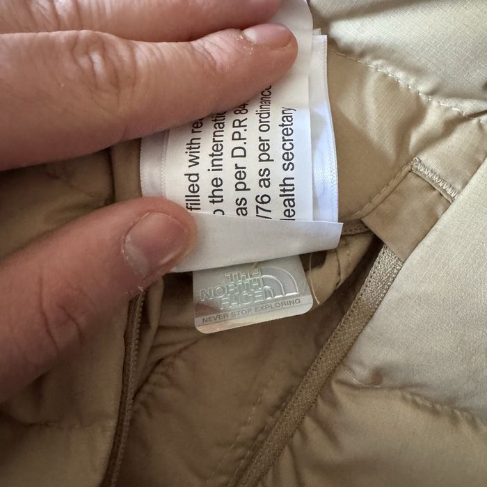 Geacă  primavara The North Face 600 Puffer Bej Crem Cu Glugă Mărime L