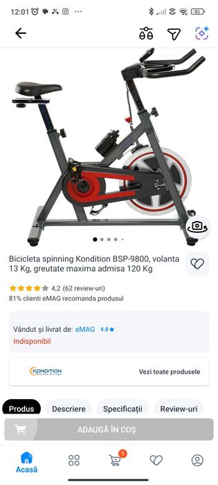 Bicicleta statică fitness kondition