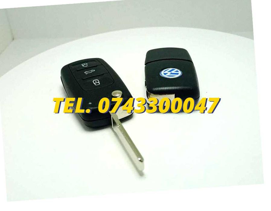 Carcasa Cheie Tip Briceag 3 Butoane Volkswagen Golf 6 Tiguan Touran Caddy Jetta Pentru Cheie Auto -Briceag Inlocuire Cheie Auto