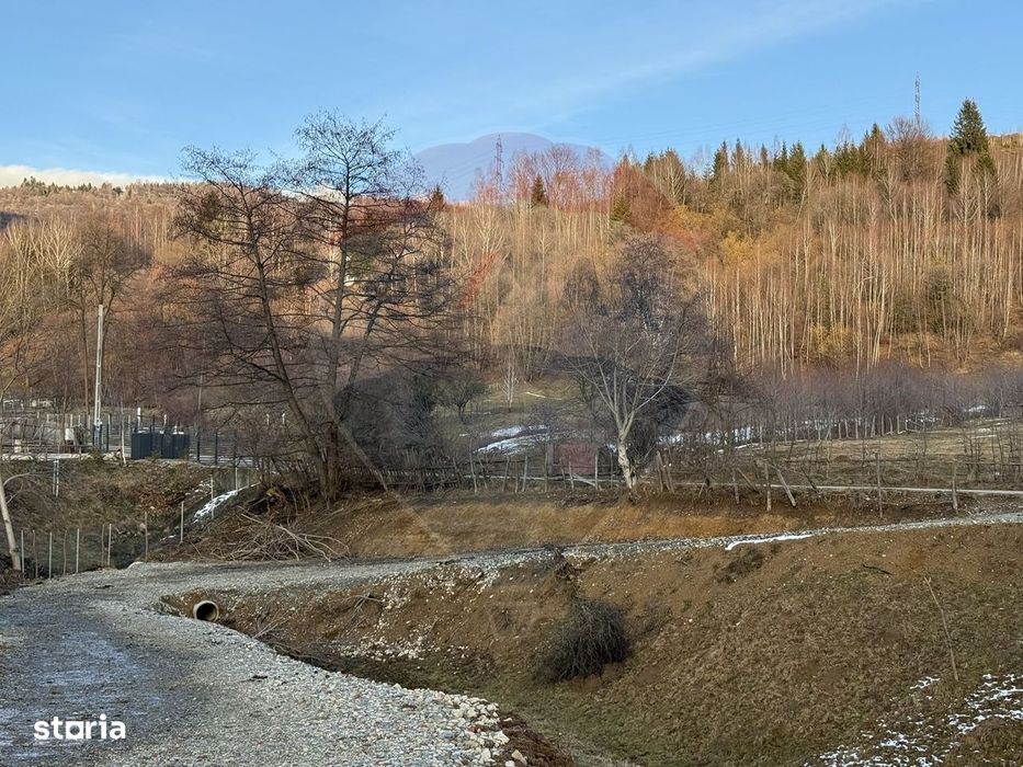 Teren de vanzare in Leresti si casa la roșu cu vedere spre Iezer